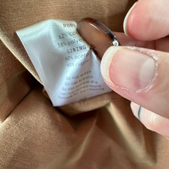 Aeron Delray Dusty Peach Iridescent Sleeveless Button Trench Coat Welt Pockets - Picture 13 of 15